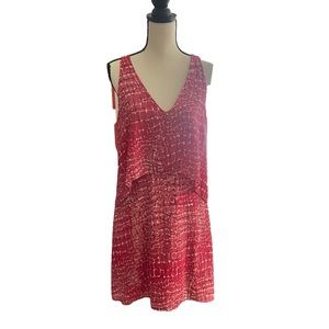 White House Black Market Chiffon Pink Red Dress NWT